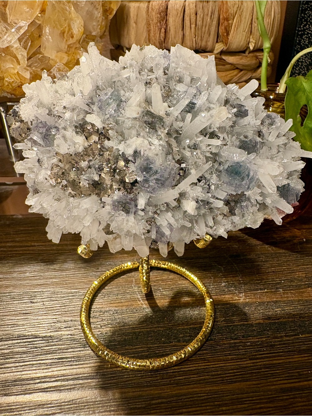 Pyrite/ Blue Fluorite/ Quartz Specimen